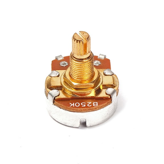 ELAYARD Volume Control Knob Chrome B250K 18mm Split Shaft Guitar Pots Potentiometer Audio Tone Switch Control 1Set