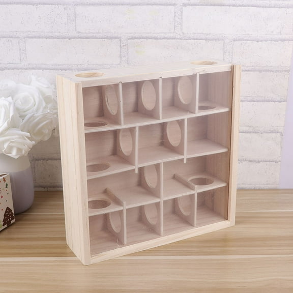 ELAYARD Wooden Maze for Hamster Beige Natural Bamboo Adorable Pet Use