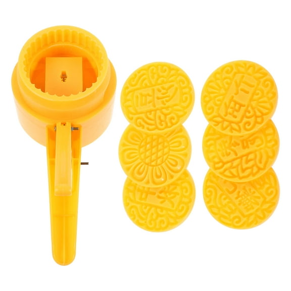 ELAYARD 1Set Easy Release Moon Cake Mold for Baking with Washable Yellow Plastic Design