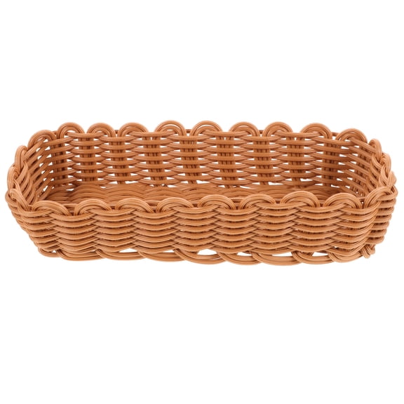 ELAYARD Fork Organizer Basket Woven Cutlery Storage Light Brown Plastic 1Pack
