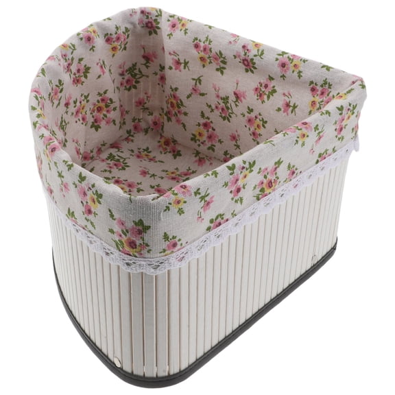 ELAYARD Bamboo Woven Corner Hamper, White, Artisanal Craftsmanship for Kitchen and Home