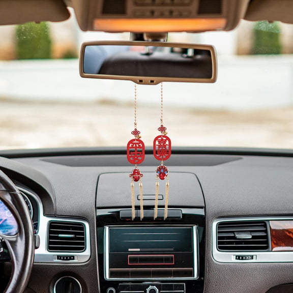 ELAYARD Hanging Car Ornament Shape Crystal Multi Good Luck Decor for Drivers 1 Pcs