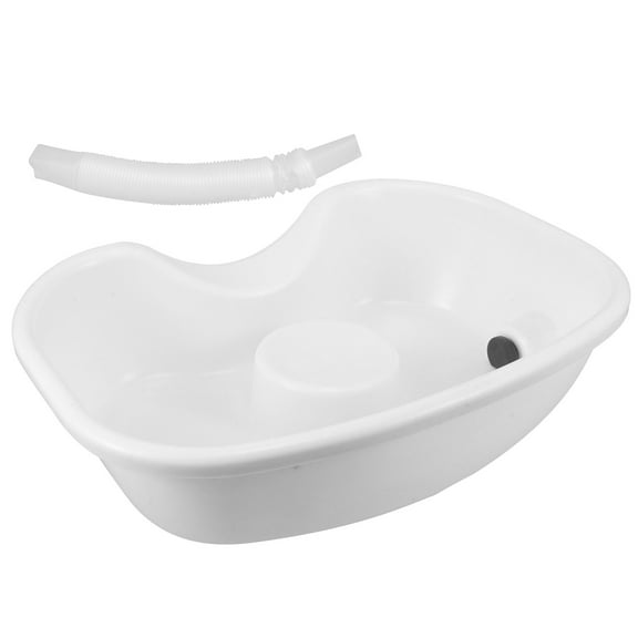 ELAYARD White Portable Shampoo Basin with Drainage for Bedridden Patients Home Use