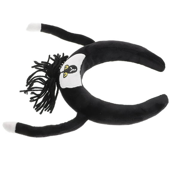 ELAYARD Soft Plush Black Animal Ears Headband Elastic Fit for Face Washing and Makeup