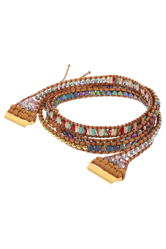 Coffee Colored Heart Stone Watchband for Business Wear