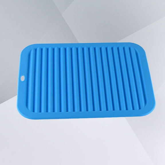 ELAYARD Heat Resistant Silicone Mat Blue for Drying and Draining Kitchenware