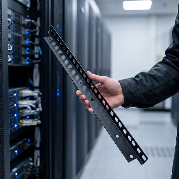 ELAYARD Heavy Duty 8U Rack Rail for Server Cabinet with Cable Management and Square Hole Design