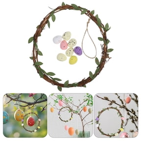 ELAYARD Decorative Rattan Wreath for Front Door, Assorted Colors, Home Wall Hanging, 1 Set Seasonal Door Decor