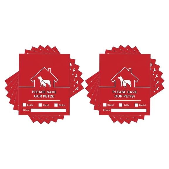 ELAYARD Home Security Inside Emergency Sticker Rectangular 30 Sheets