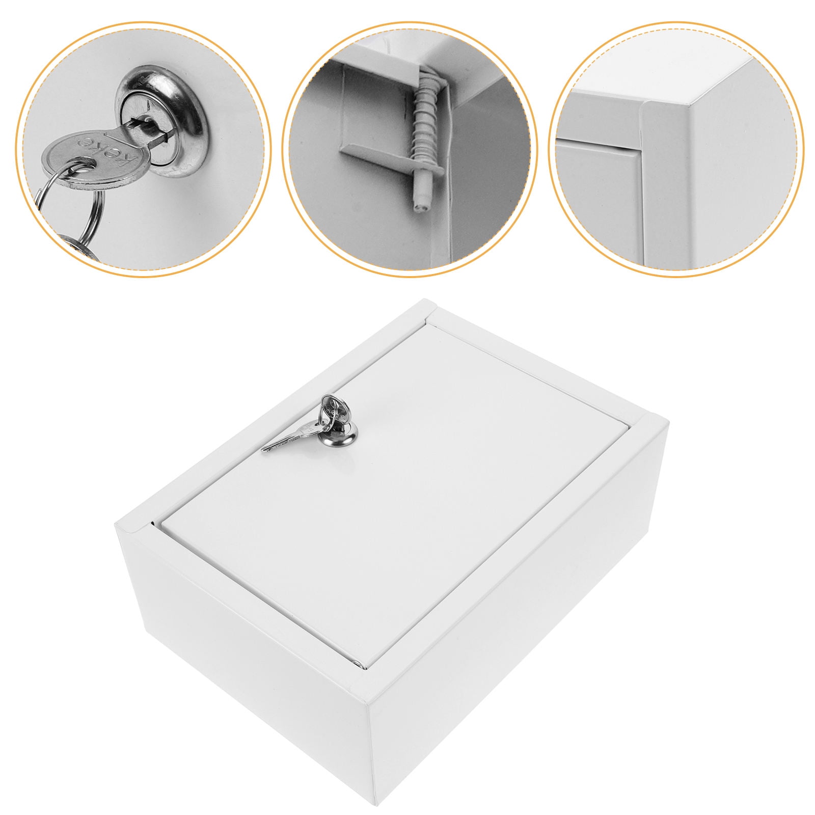 ELAYARD White Wall-Mounted Locking Mailbox, Painted Steel, Secure Mail Storage for Home, Office, and Outdoor Use, 1 Set