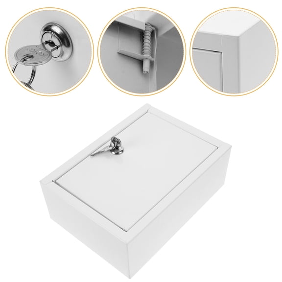 ELAYARD White Wall-Mounted Locking Mailbox, Painted Steel, Secure Mail Storage for Home, Office, and Outdoor Use, 1 Set