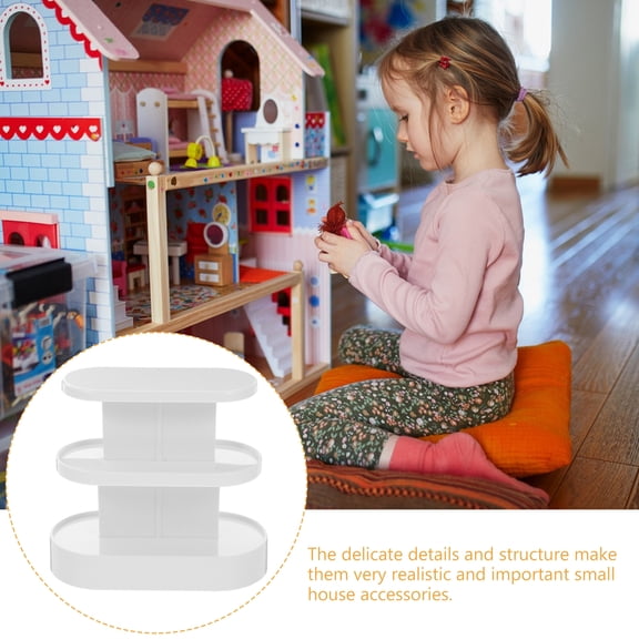 ELAYARD Mini Display Shelf Dollhouse Shelf White Plastic 1Pack 5.1X4.5X2.0In