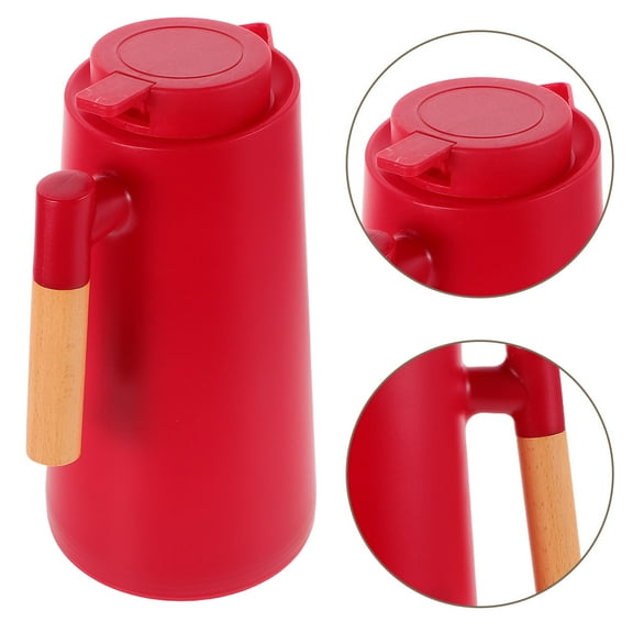 ELAYARD Thermal Drink Container Thermal Coffee Carafe Red Glass Sleek Insulation 1Pack For Office Workers