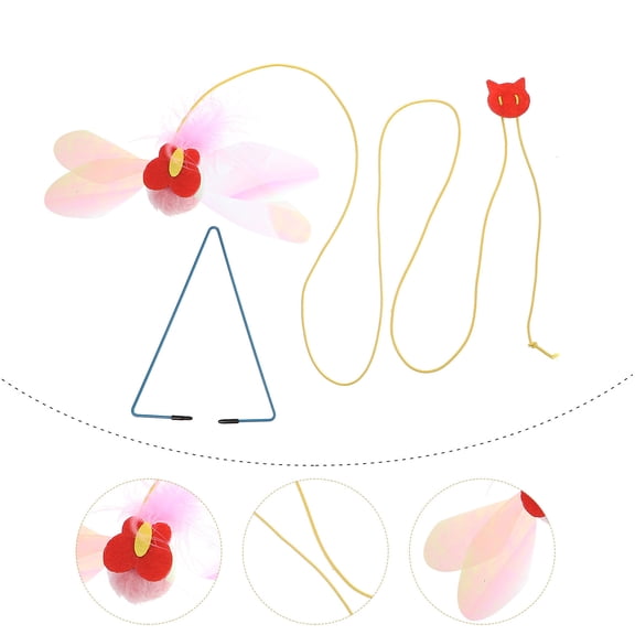 ELAYARD Cat Dragonfly Teaser Toy Set for Interactive Pet Play and Entertainment with and Attachment