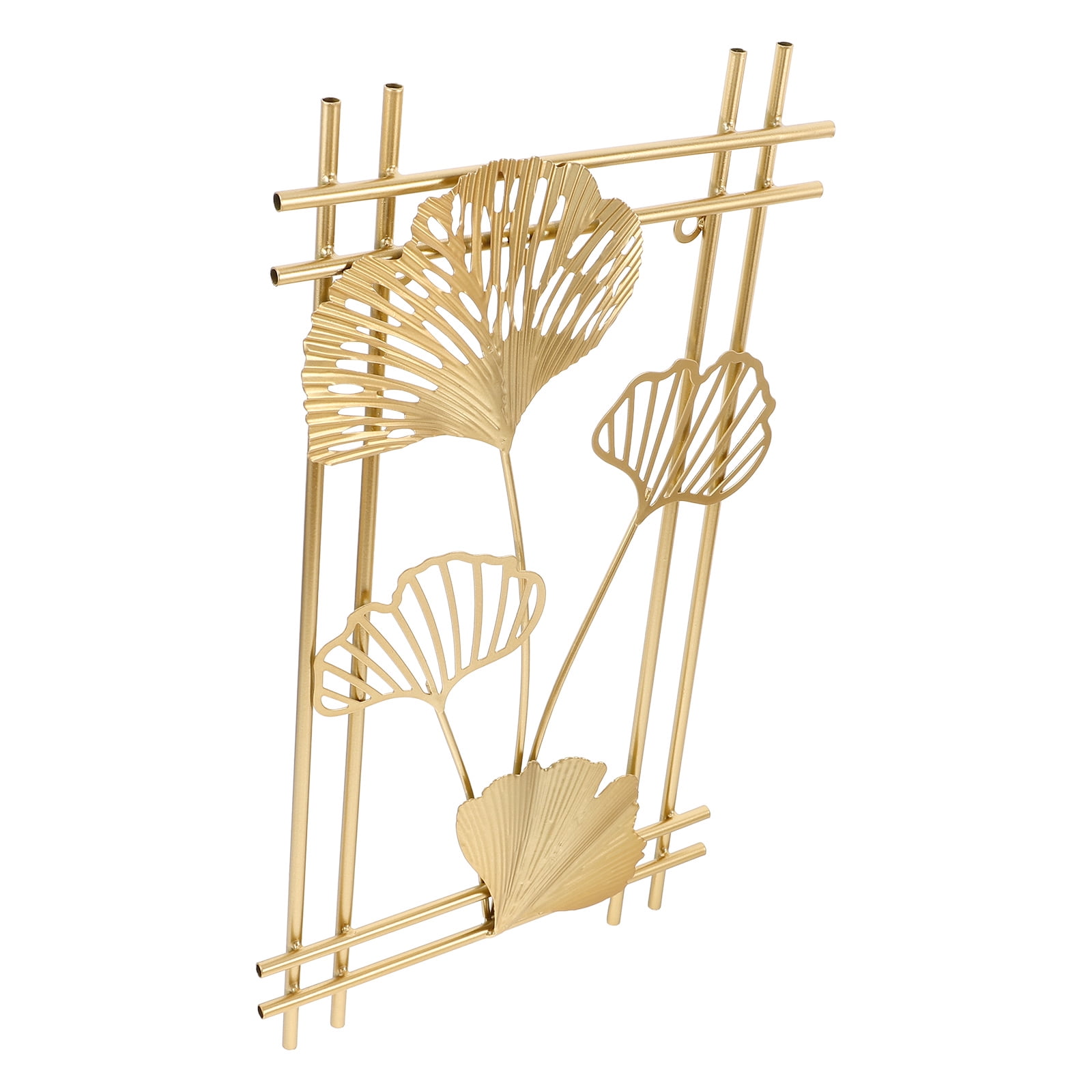 ELAYARD Iron Artwork 3D Leaf Shape Wall Hanging Golden Bedroom Decor ...