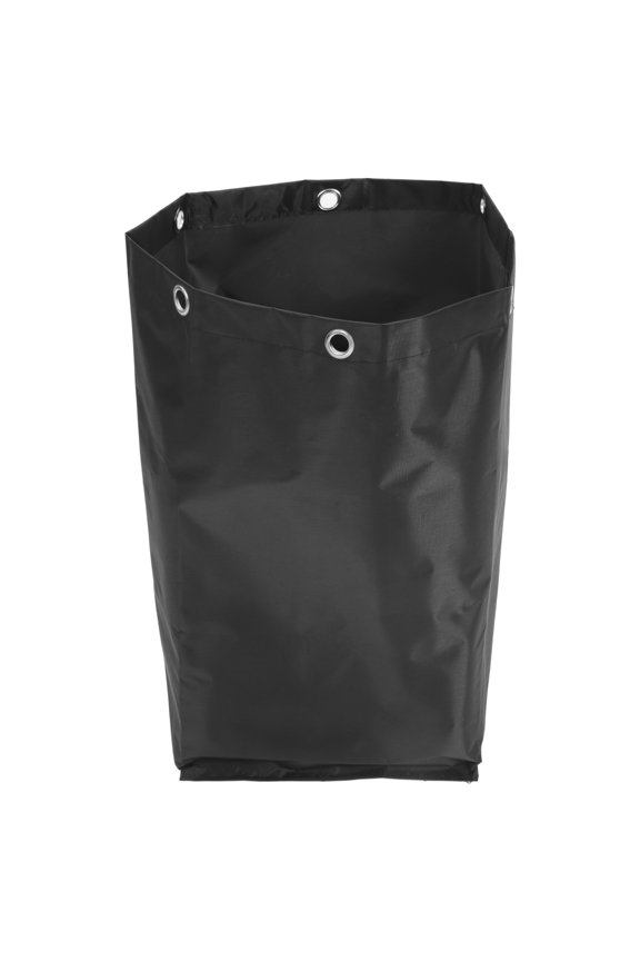 Janitorial Bag for Cleaning Cart Black Sturdy Fabric Reusable with Hooks for Trash Collection