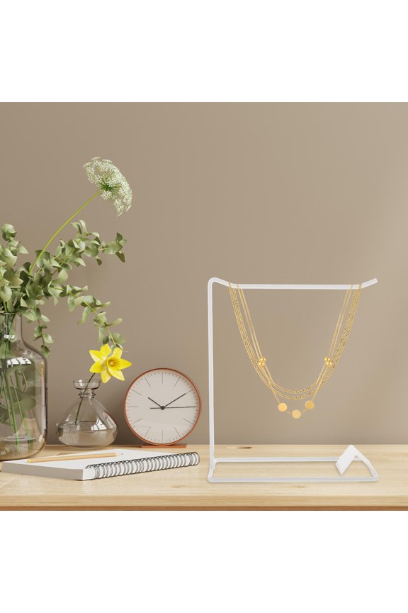 White Jewelry Organizer Display Rack for Hanging Necklaces Women 1 Set