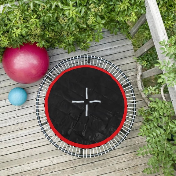 ELAYARD Jumping Bed Replacement Mat For Trampoline Round Black Fabric 1Pack