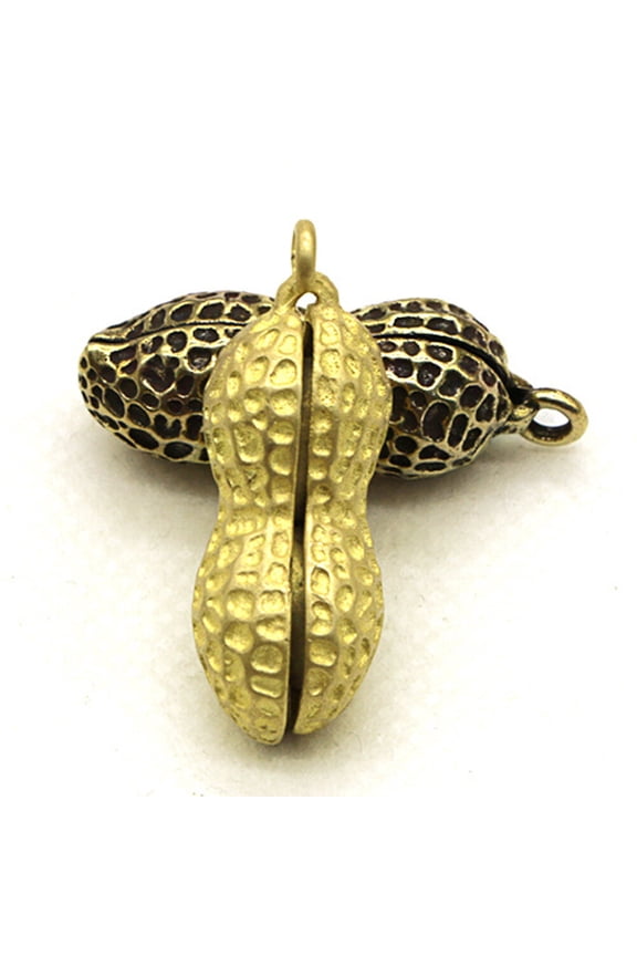 Key Chain Pendant Brown Peanut Alloy Keyring Chains for Bag Decoration 1Pack