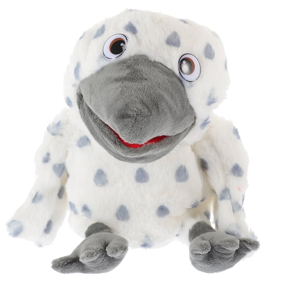 ELAYARD Bird Plush Hand Puppet White Soft Cotton Movable Mouth Gift for Storytelling