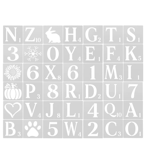 ELAYARD White Pet Drawing Painting Template for Crafts Letter Stencils Set