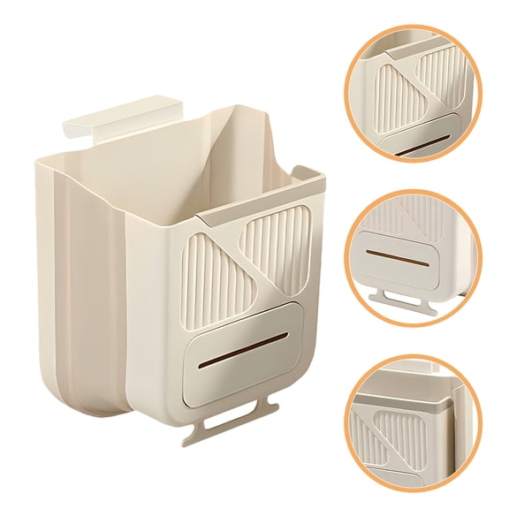 ELAYARD Hanging Kitchen Trash Bin Beige PP 1Set