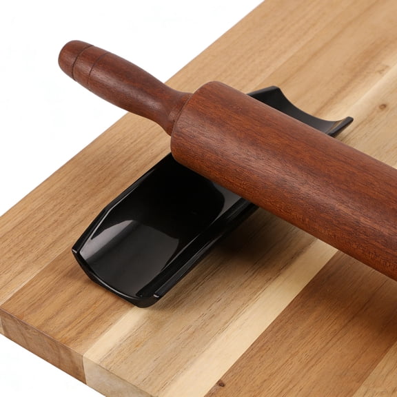 ELAYARD Kitchen Roller Pin Holder Black Plastic Non Slip Base Cradle for Baking and Pastry