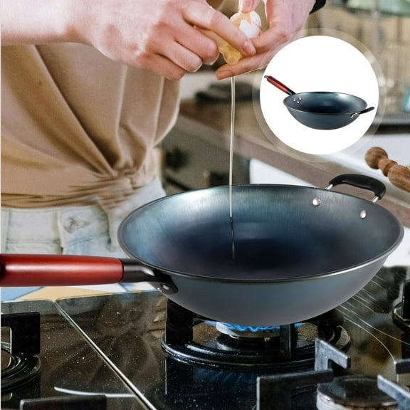 ELAYARD Kitchen Wok Pan No Stick Frying Pan Iron 1Set