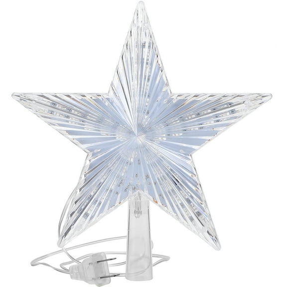 ELAYARD LED Light-Up Christmas Star Tree Topper, Warm White Flashing Home Decoration with US Plug 1PC