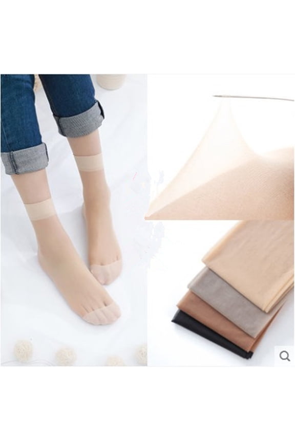 30 Pairs Women Short Stockings Nylon Breathable Elastic for Spring Summer in Grey Black Light Beige