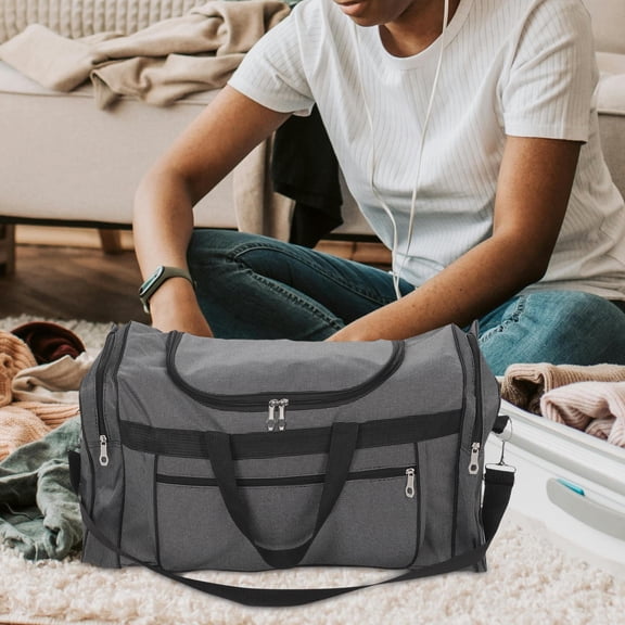 ELAYARD Large Grey with Spacious Capacity, Portable Oxford Cloth Gym Bag for Weekend Trips and Daily Use