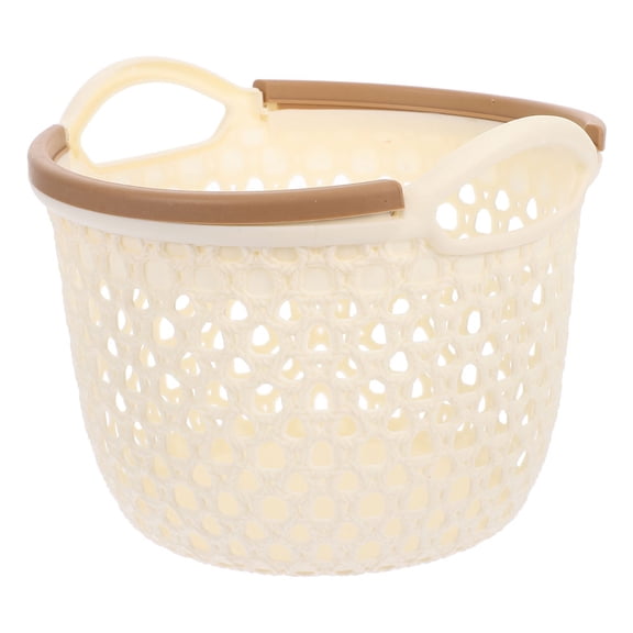 ELAYARD Laundry Hamper Plastic Flexible Laundry Basket Beige Breathable 1Pcs
