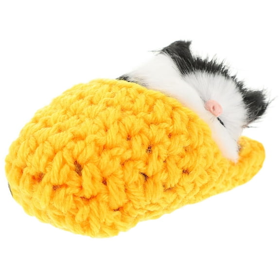 ELAYARD Yellow Plush Life-Like Cat Toy with Realistic Meowing Sounds, Soft Simulation for Festive Occasions, 1 Piece