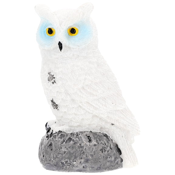 ELAYARD Realistic White Owl Figurine Resin Bird Statue for Garden Decor, Party Ornament, Indoor Outdoor Display