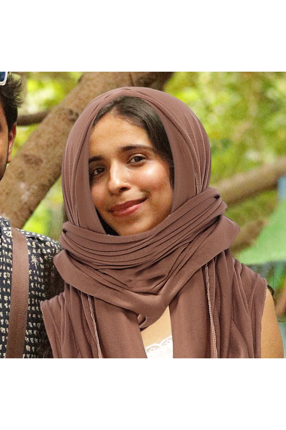 Light Brown Soft Cloth Scarf Hair Wrap for Women, Cozy Winter Headwrap Accessory, Stylish and Comfortable