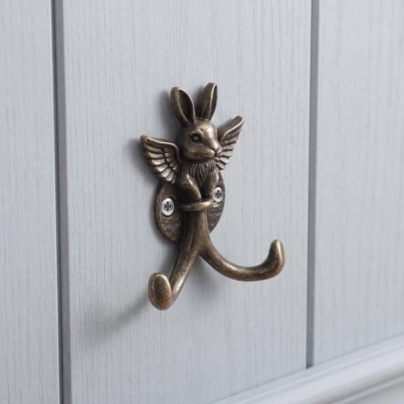 ELAYARD Light Brown Rabbit Hooks Zinc Alloy Wall Mount for Home Decorative Use