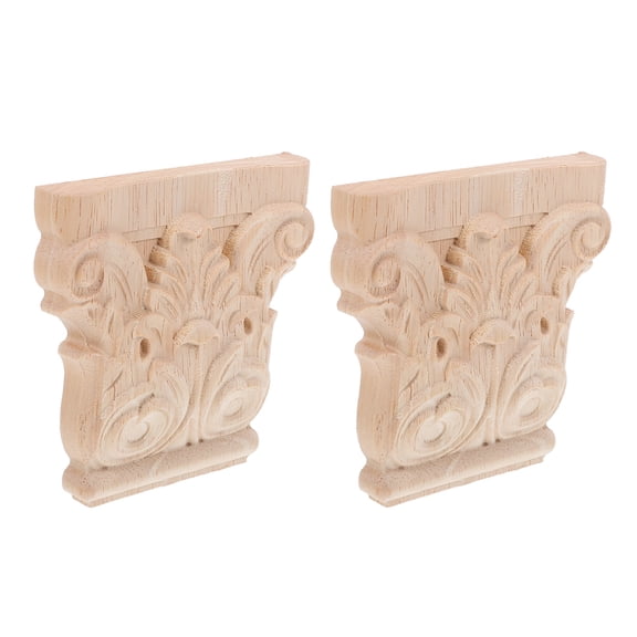 ELAYARD Light Yellow Wood Corbels, European Design, Intricate Details, Durable, Decorative Use