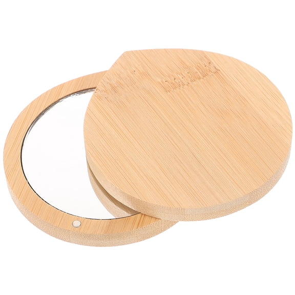 ELAYARD Pocket Mirror For Purse Compact Mirror Bamboo 1Pcs 8x7.5cm