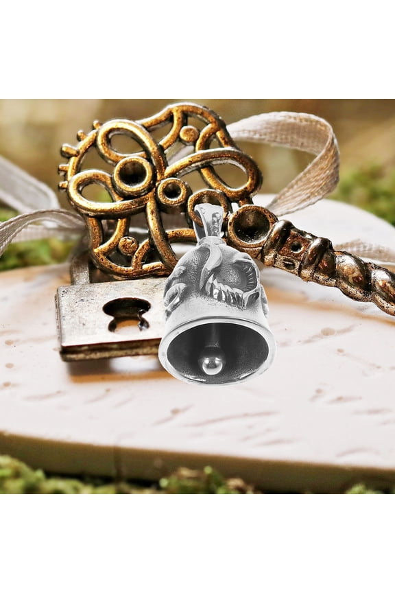 Decorative Bell Keyring Metal Bell Pendant Keychain Stainless Steel Silver 1Pack