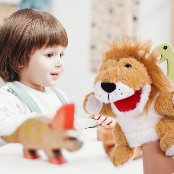 ELAYARD Plush Animal Hand Puppets Assorted Color Soft Stuffed Lion Puppet for Home Storytelling