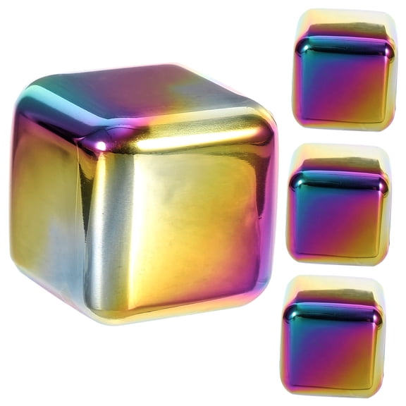 ELAYARD 4Pcs Stainless Steel Ice Cubes for Wine Reusable and Easy to Clean
