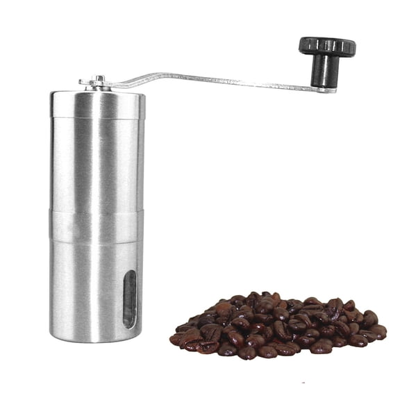 ELAYARD Portable Stainless Steel Manual Coffee Mill for Easy Grinding and Fresh Brews Anytime 8 oz Silver