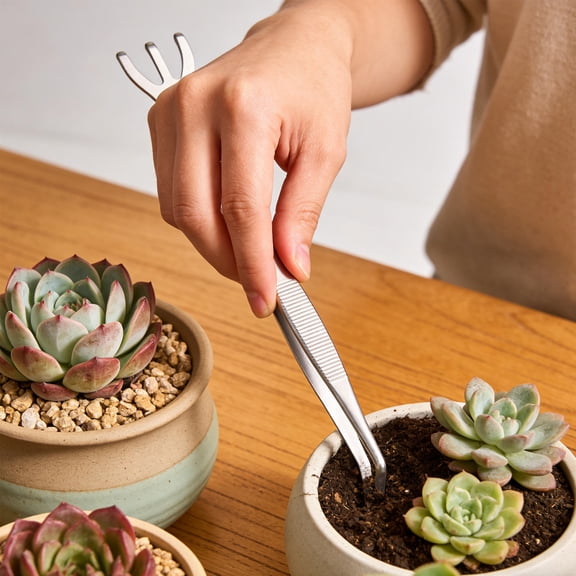 ELAYARD Stainless Steel Garden Root Rake Tweezers Tool for Small Gardens