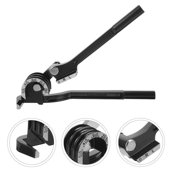 ELAYARD Black Stainless Steel Conduit Hand Bender Tool Three Groove Design for Copper Tube Bending