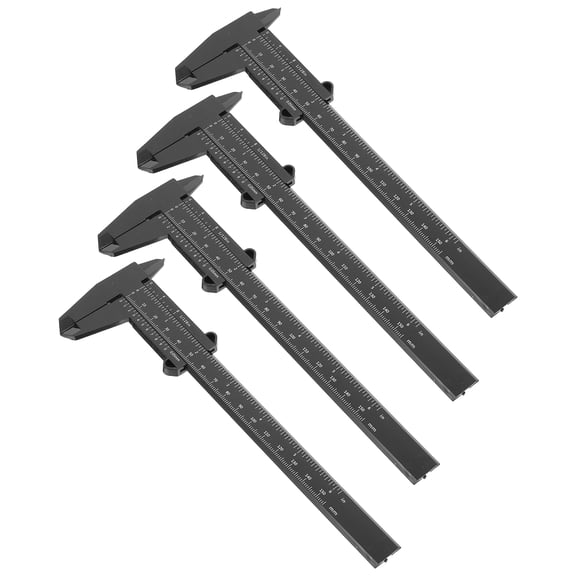 ELAYARD Elayard Plastic Caliper Precision Tool for Home Use Black 4Pcs