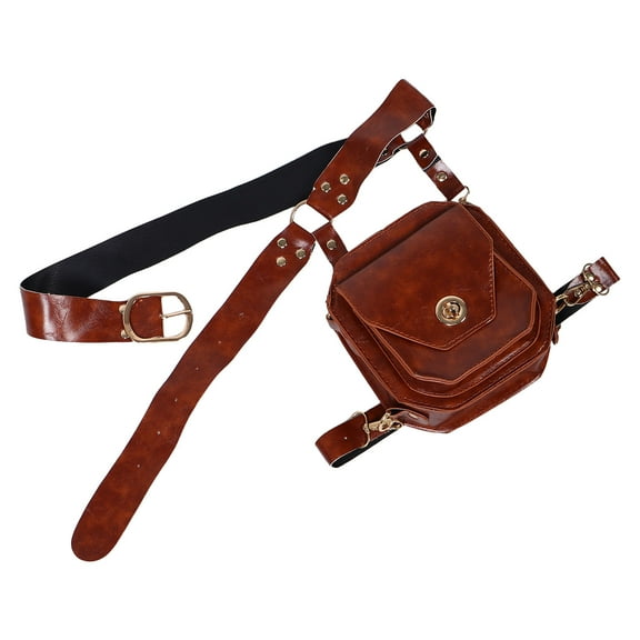 ELAYARD Brown Vintage Renaissance Belt Pouch Waist Bag Outdoor Travel Festival Accessory