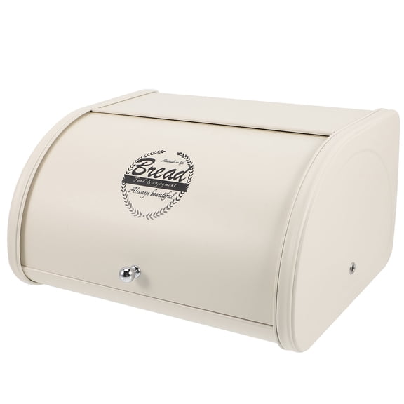 ELAYARD Roll Top Bread Bin White Metal Bread Holder for Kitchen and Bakery Use