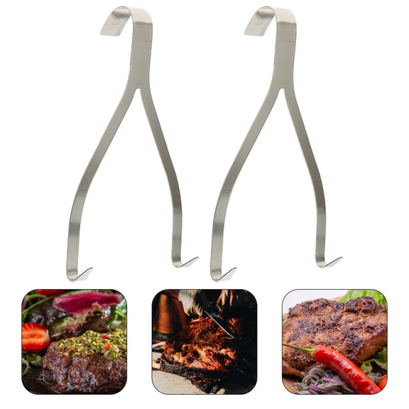 ELAYARD -Resistant Meat Hooks Plated 2-Pack Multi-Functional Kitchen Utensils for Hanging and Food Preparation