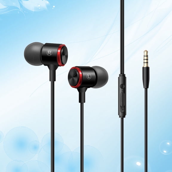 ELAYARD Metal In-Ear Earphones for Computer with Enhanced Sound Quality and Upgraded Control, Black Wired Headphones