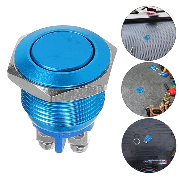 ELAYARD Metallic Momentary Push Button with Screw Terminals for Vehicle Dashboard Panel Control